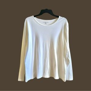 CROFT&BARROW, WOMENS, WHITE, LONG SLEEVE, T-SHIRT. IN NEW CONDITION. SIZE 1X